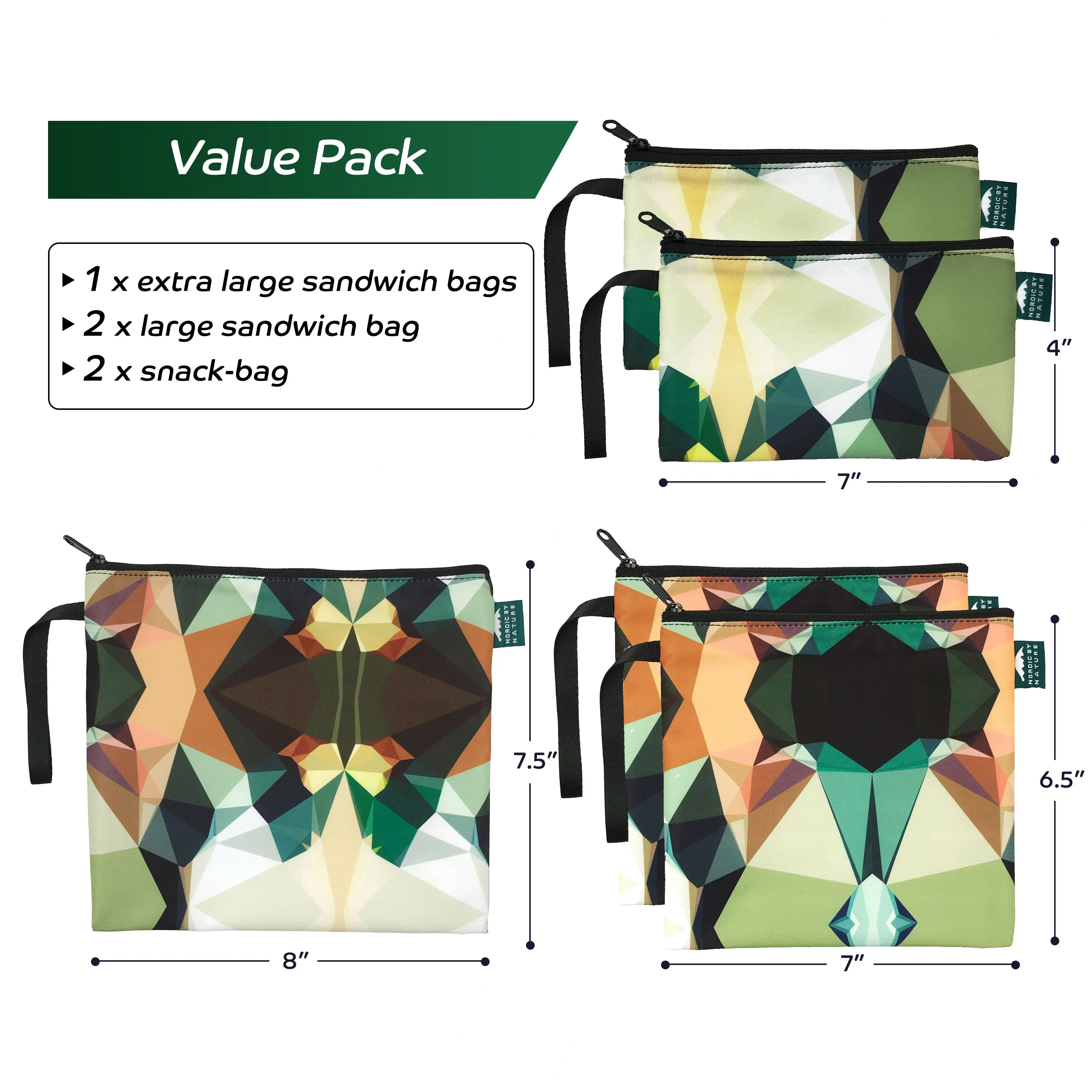 5 Dual Layer Lunch Baggies -(Mosaic Camo)
