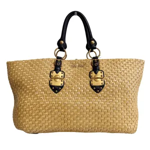 Archive Raffia Leather Tot Bag