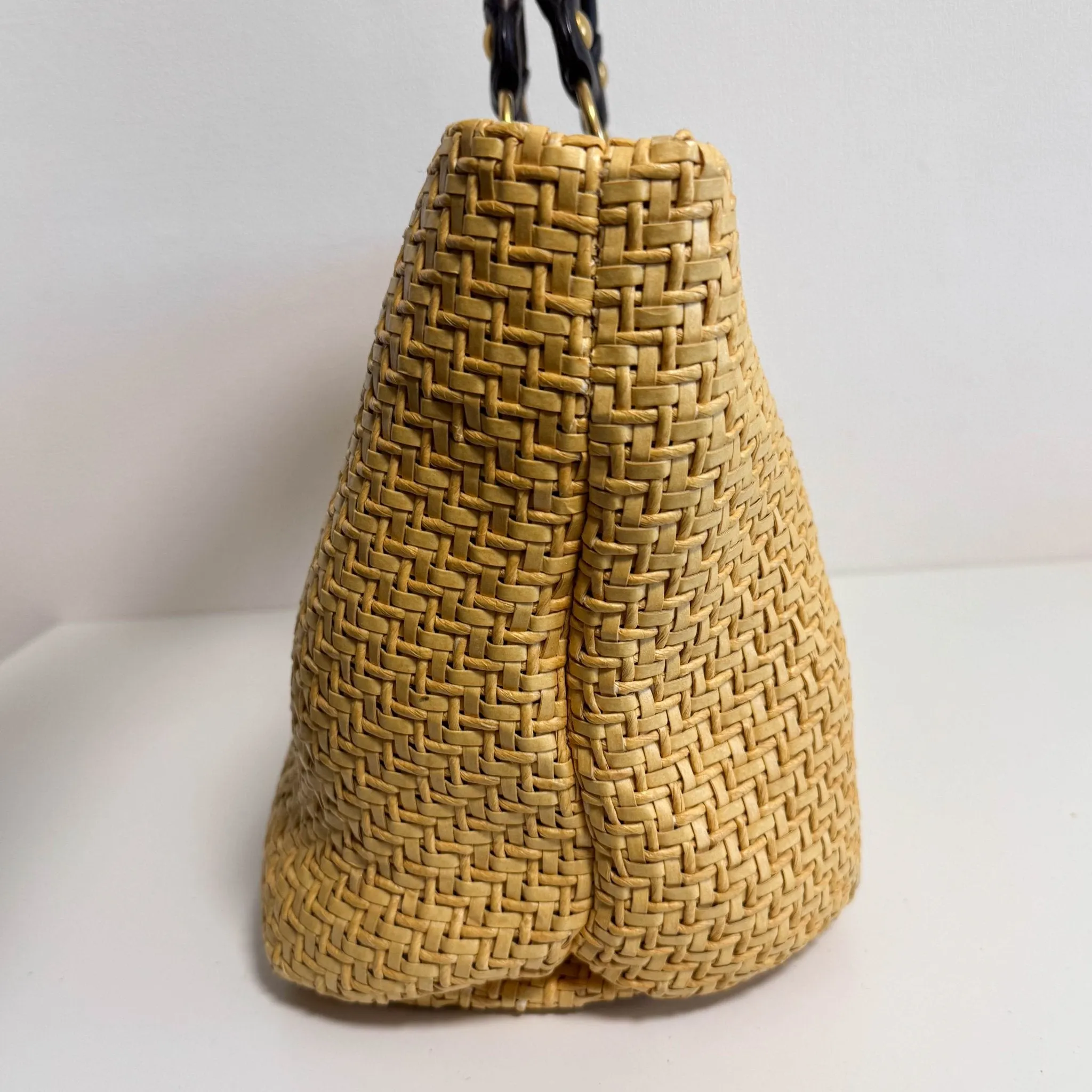 Archive Raffia Leather Tot Bag