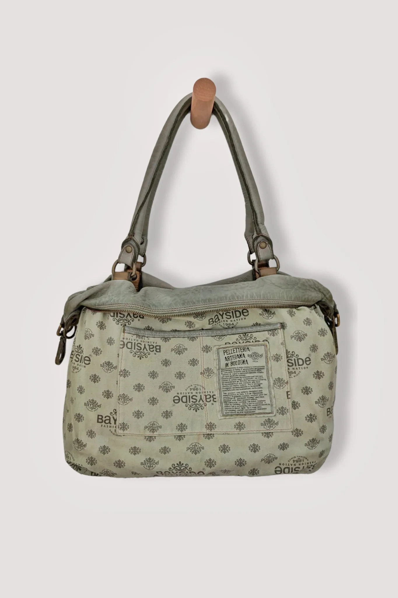 Bayside84 Motorcycle Studded Bag - Green Sage