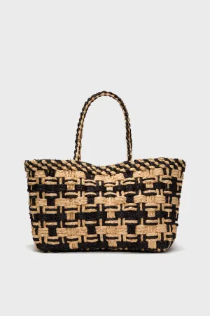 Black and Natural Cyrus Tote