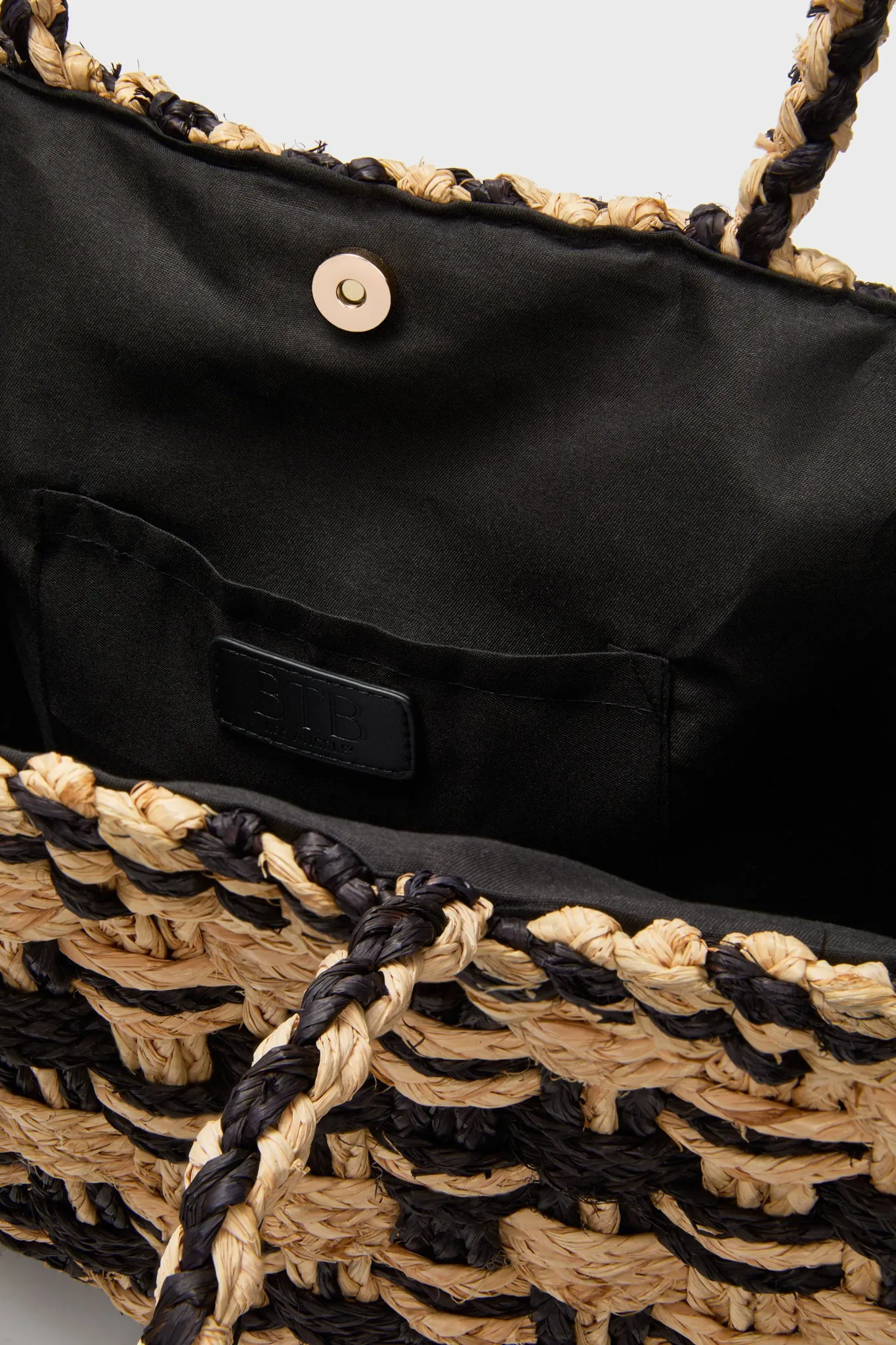 Black and Natural Cyrus Tote