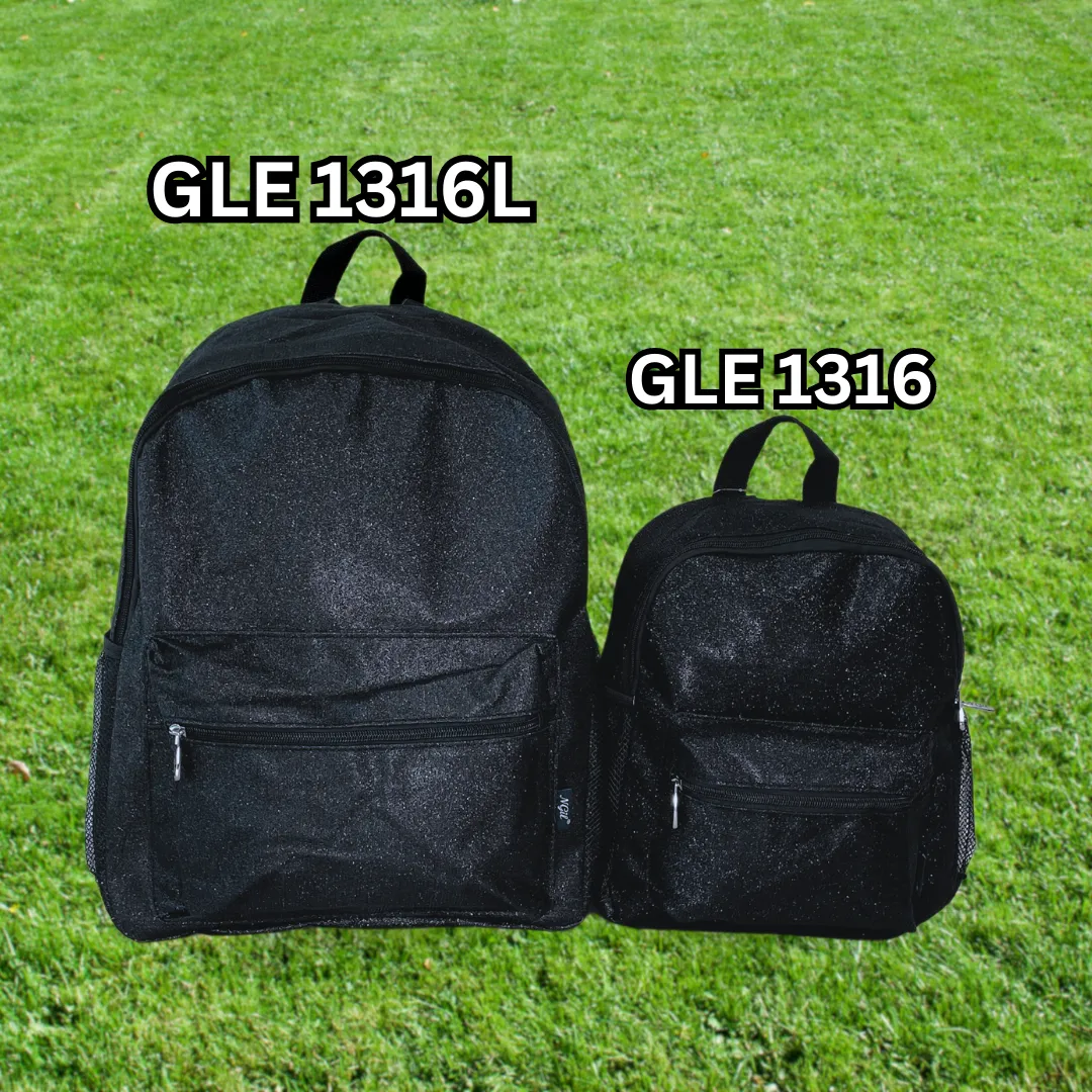 Black Glitter NGIL Small Gymnastics Competition backpacks and Cheer Dance Backpack