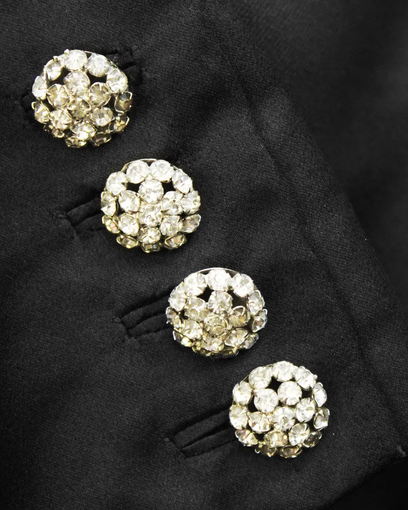 Black satin and rhinestone shirt waist