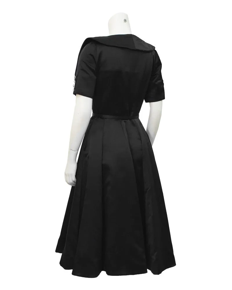 Black satin and rhinestone shirt waist
