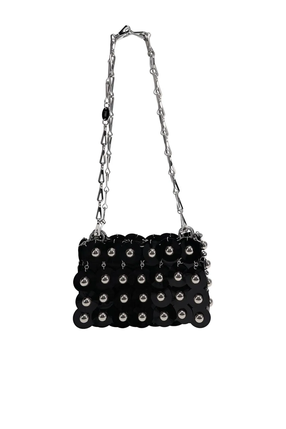 Black Sparkle Nano Studded Shoulder Bag