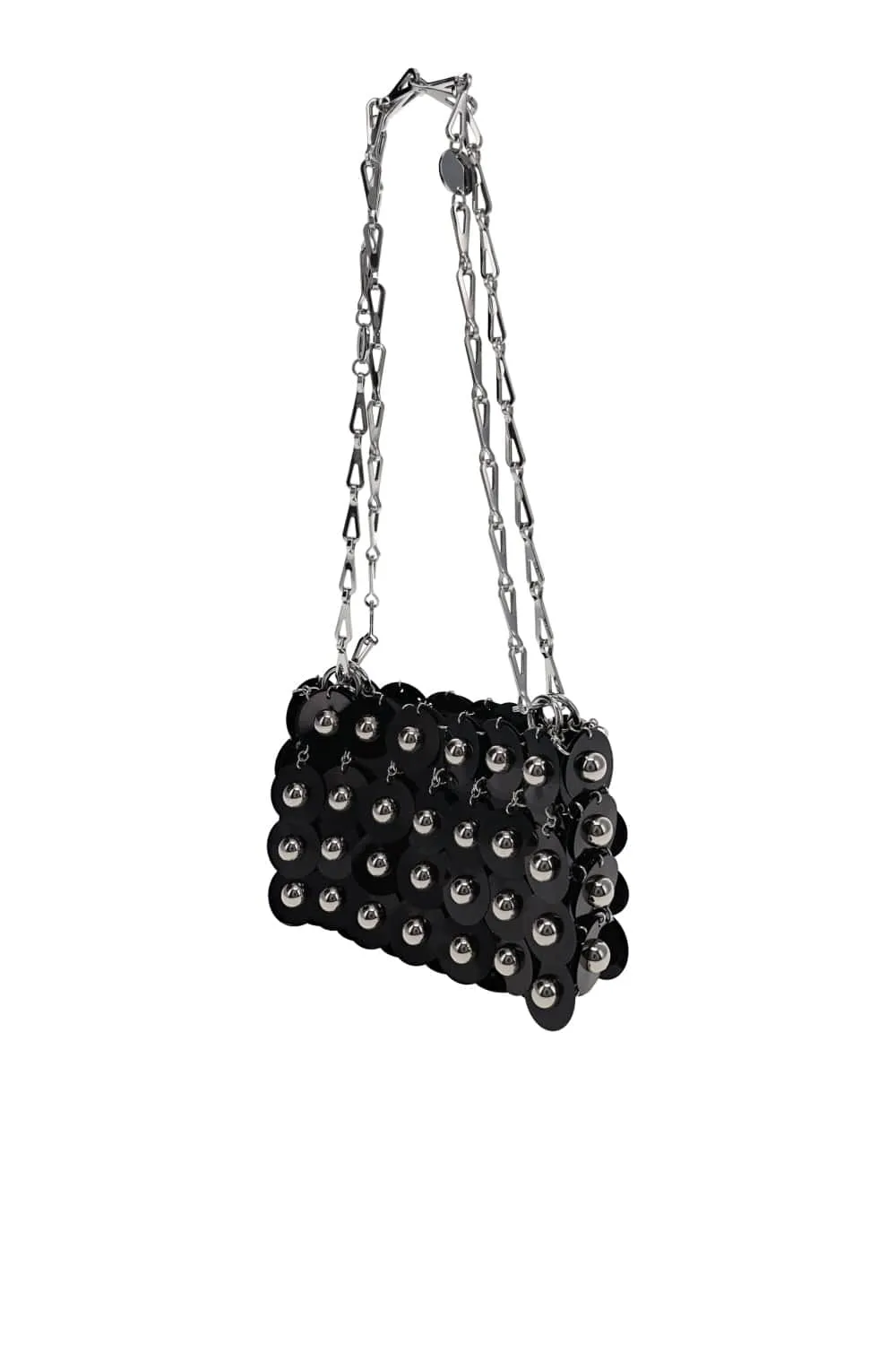 Black Sparkle Nano Studded Shoulder Bag