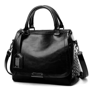 Bold Rivet Studded Casual Handbag
