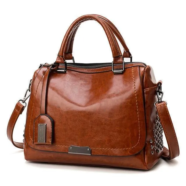 Bold Rivet Studded Casual Handbag