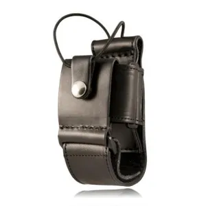 Boston Leather Firefighter's Adjustable Radio Holder Plain Black Leather