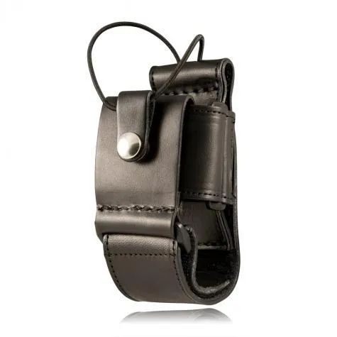 Boston Leather Firefighter's Adjustable Radio Holder Plain Black Leather