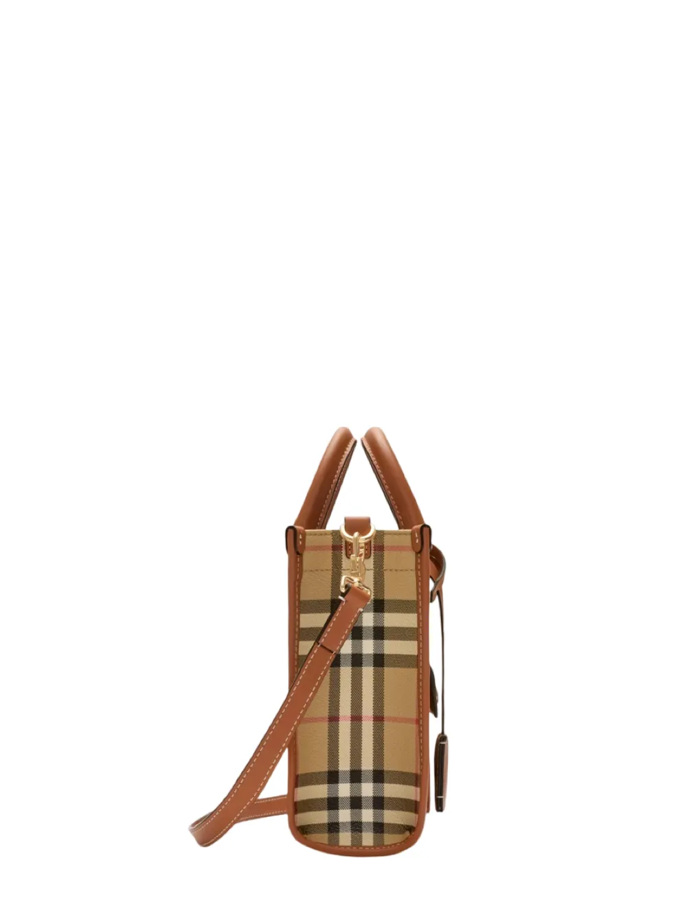 Burberry Mini Freya Tote Bag in Achive Beige/Briar Brown