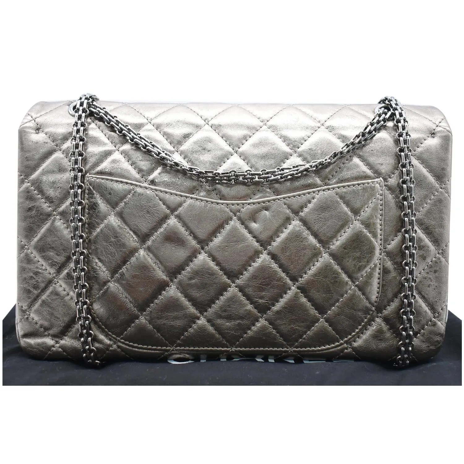 CHANEL 2.55 Reissue Aged Calfskin Leather Shoulder Bag Metallic Gold