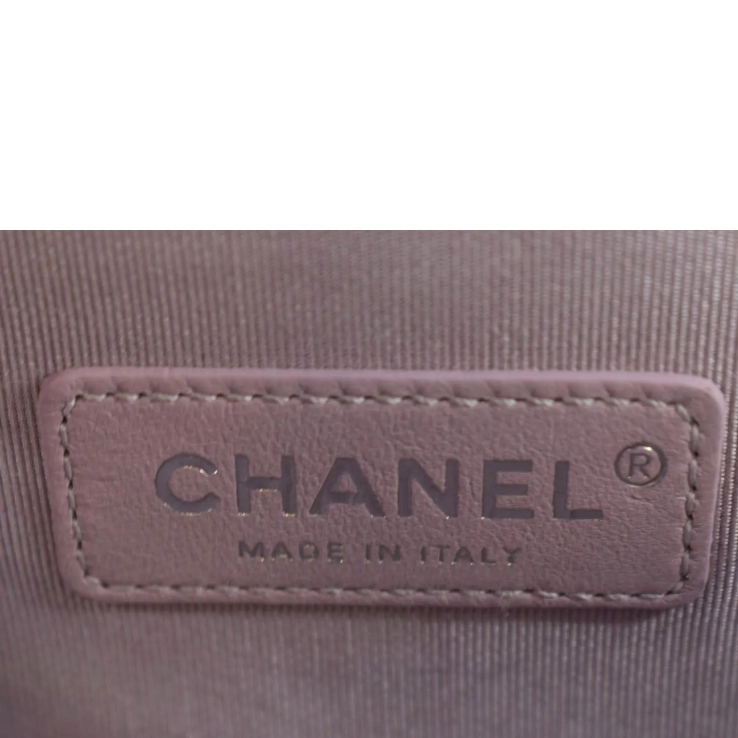 CHANEL Medium Boy Flap Metallic Chevron Shoulder Bag Light Purple