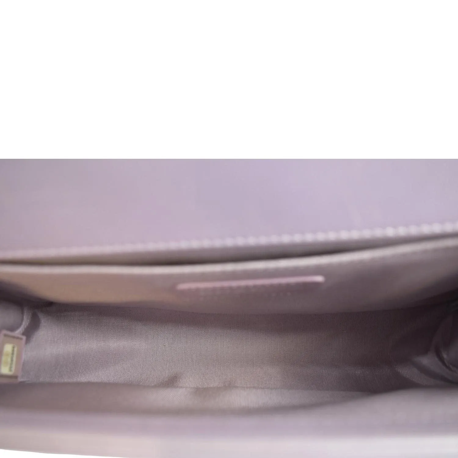 CHANEL Medium Boy Flap Metallic Chevron Shoulder Bag Light Purple