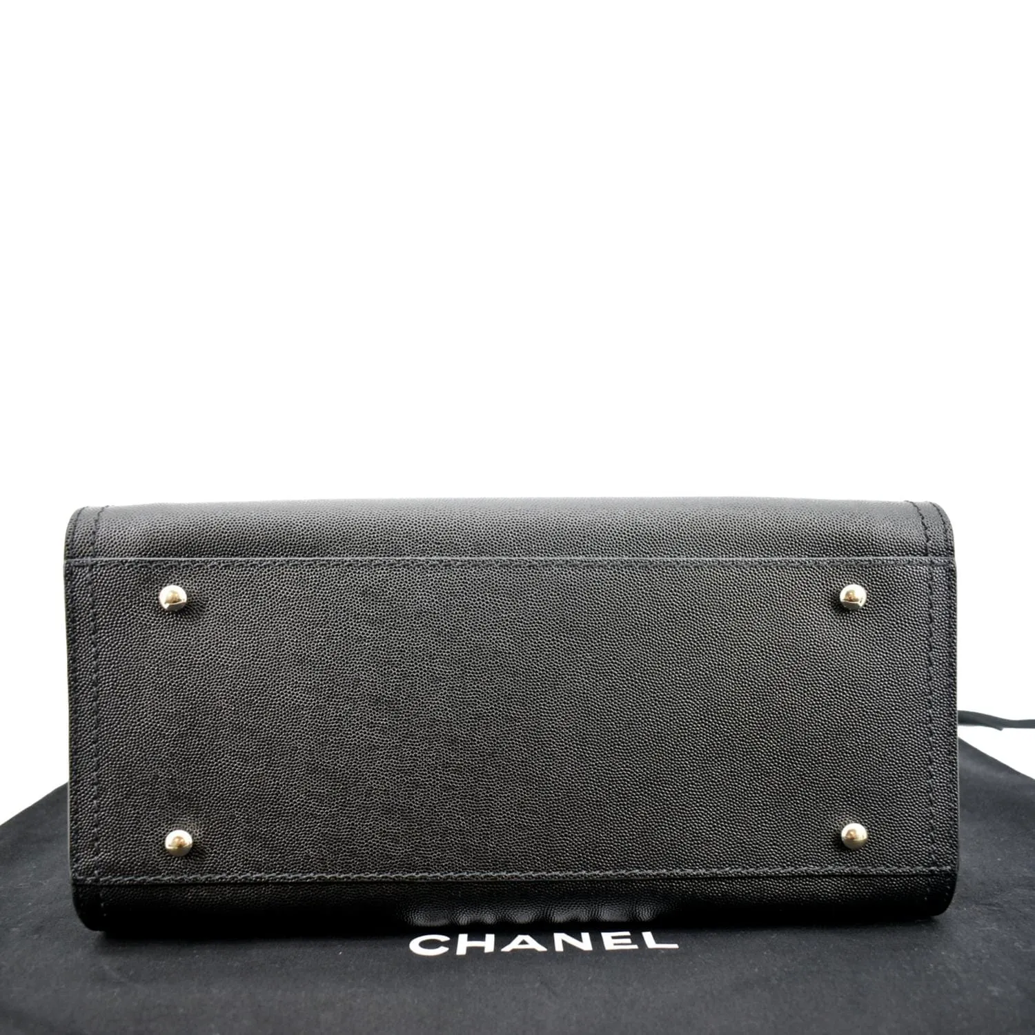 CHANEL Studded Deauville Caviar Leather Tote Bag Black - Hot Deals