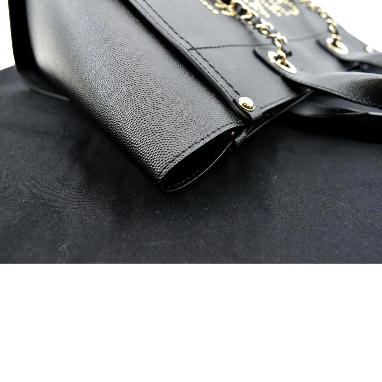 CHANEL Studded Deauville Caviar Leather Tote Bag Black - Hot Deals