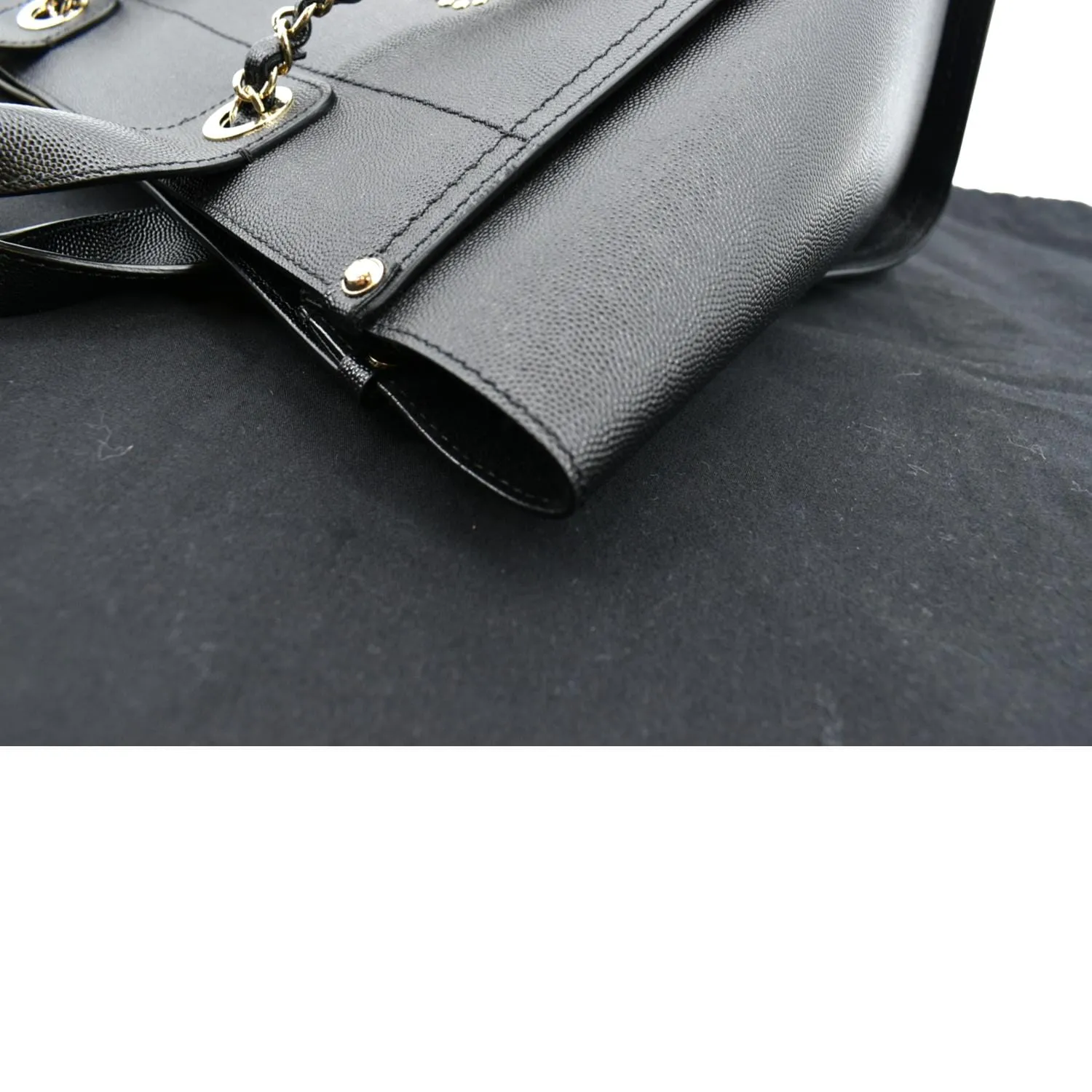 CHANEL Studded Deauville Caviar Leather Tote Bag Black - Hot Deals