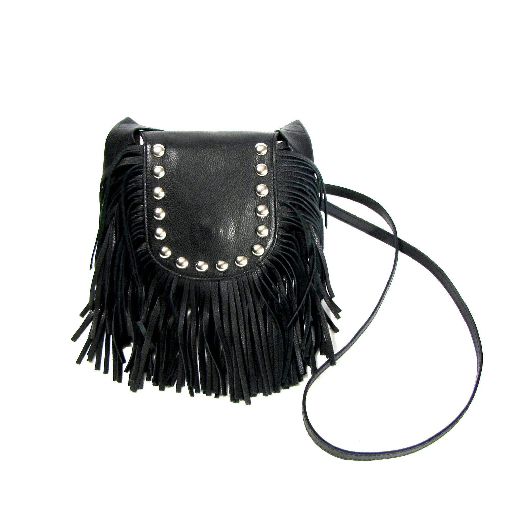 CP53R  Studded Fringed Clip Pouch w/Strap