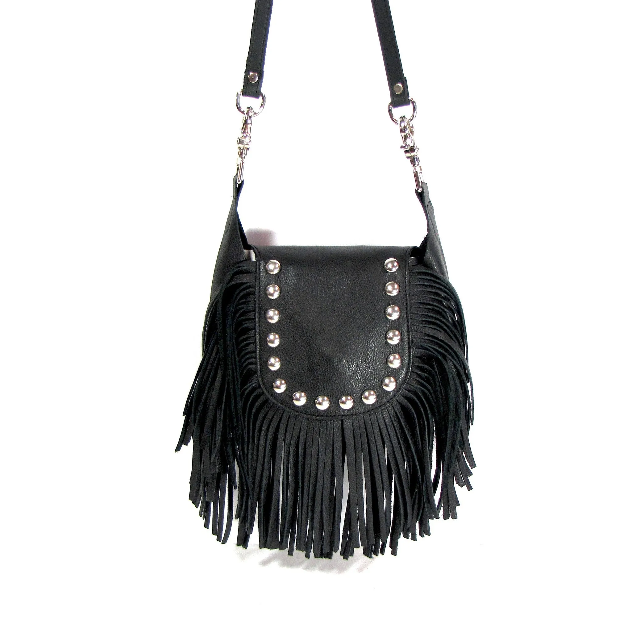 CP53R  Studded Fringed Clip Pouch w/Strap