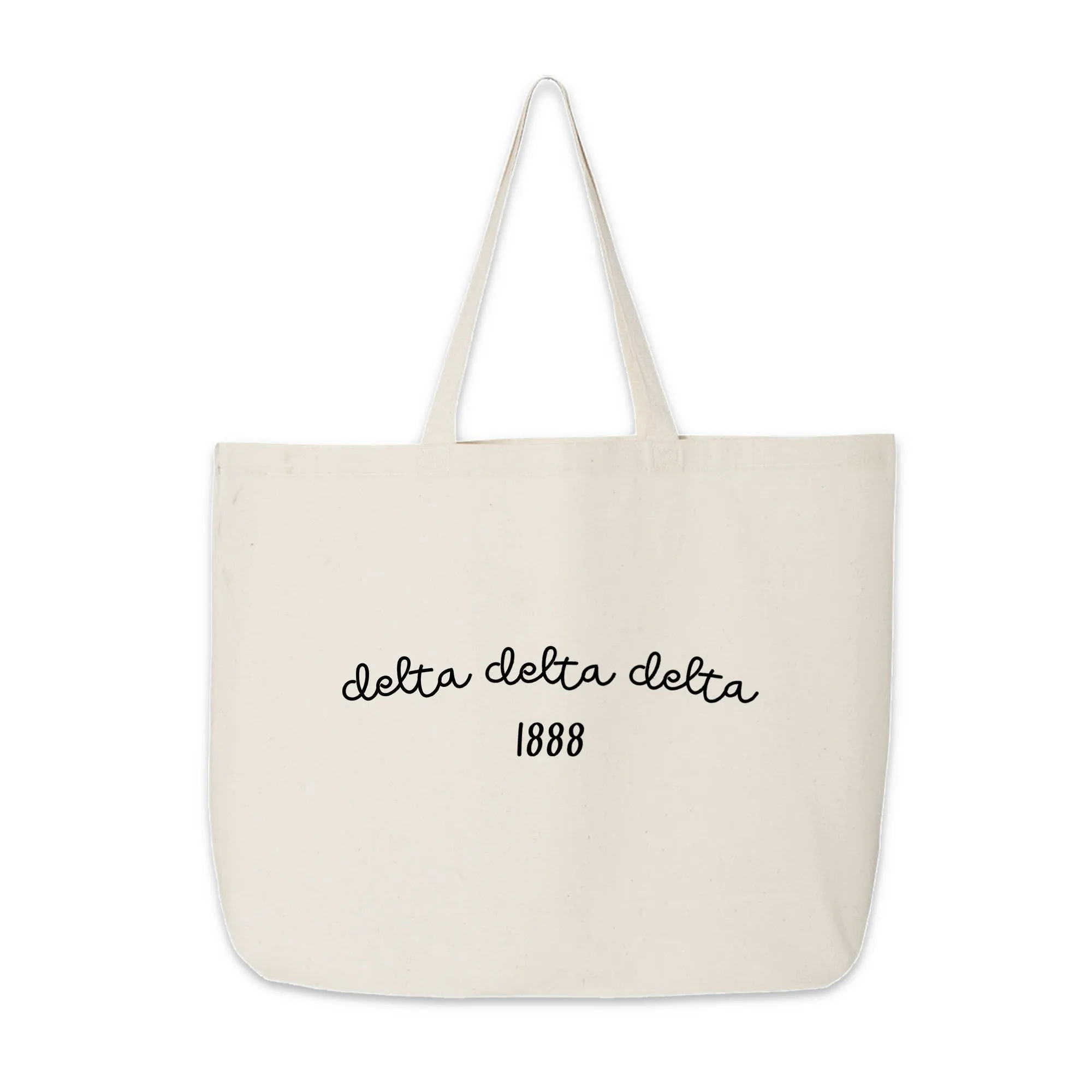 Delta Delta Delta Sorority Name and Founding Date Tote Bag
