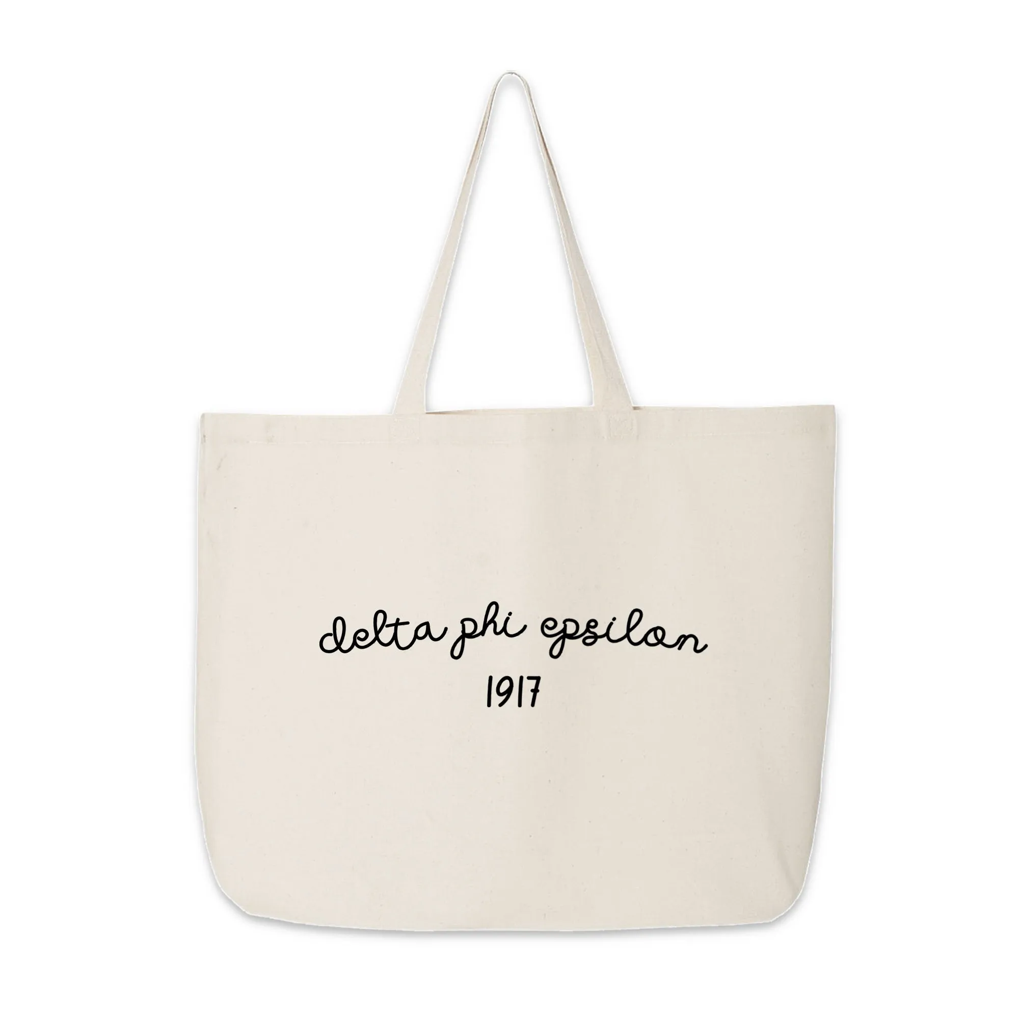 Delta Phi Epsilon Sorority Name and Founding Date Tote Bag