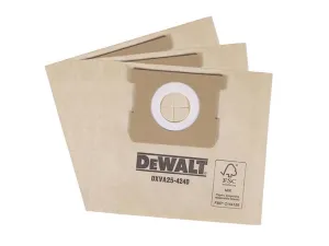 Dewalt Vacuum Dxva25-4240 Dust Bag (Pack 3)