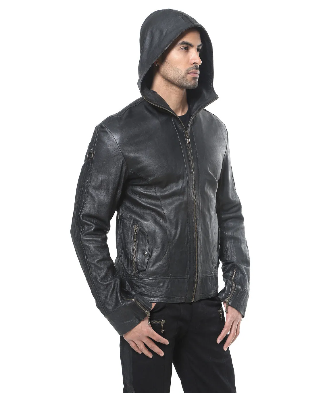 Elk Leather Hoody