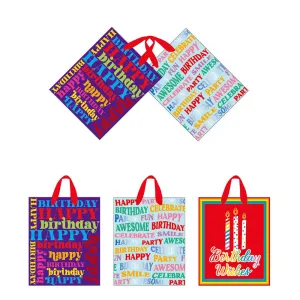 Extra Large Birthday Big Candle Wishes Printed Bag, 3 Designs