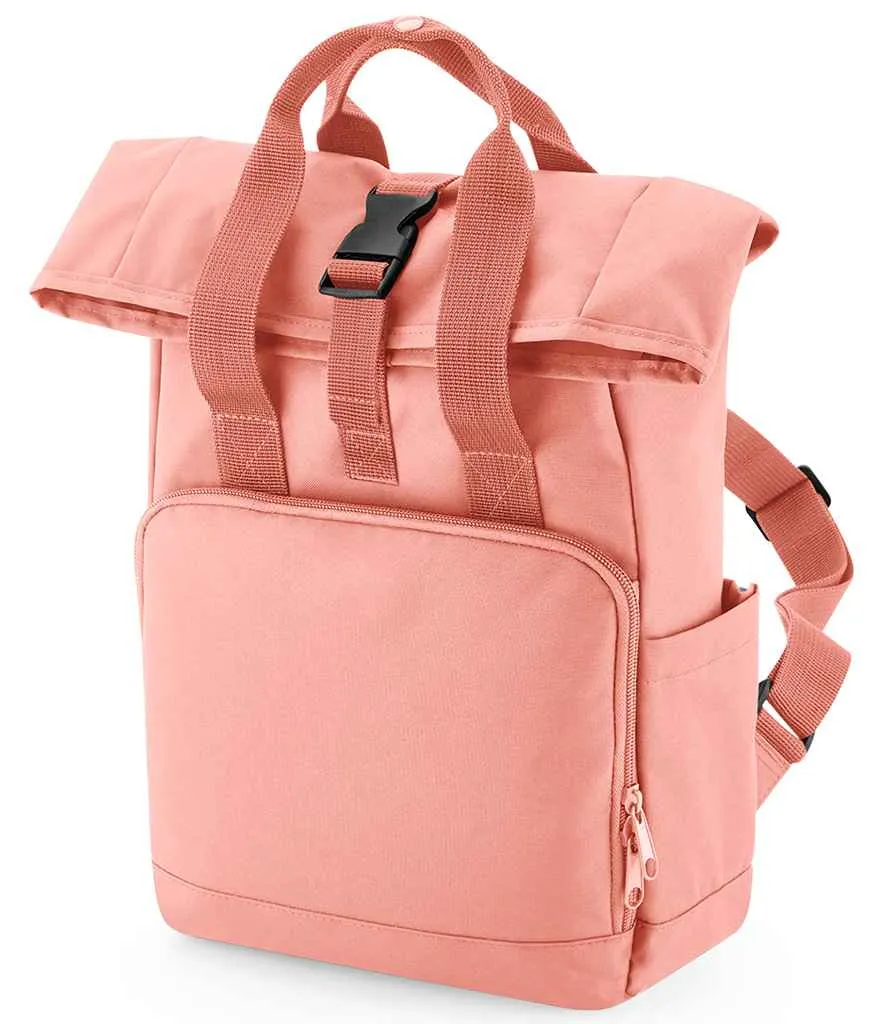 First Time Flyer personalised Mini Twin Handle Roll-Top Backpack beige design