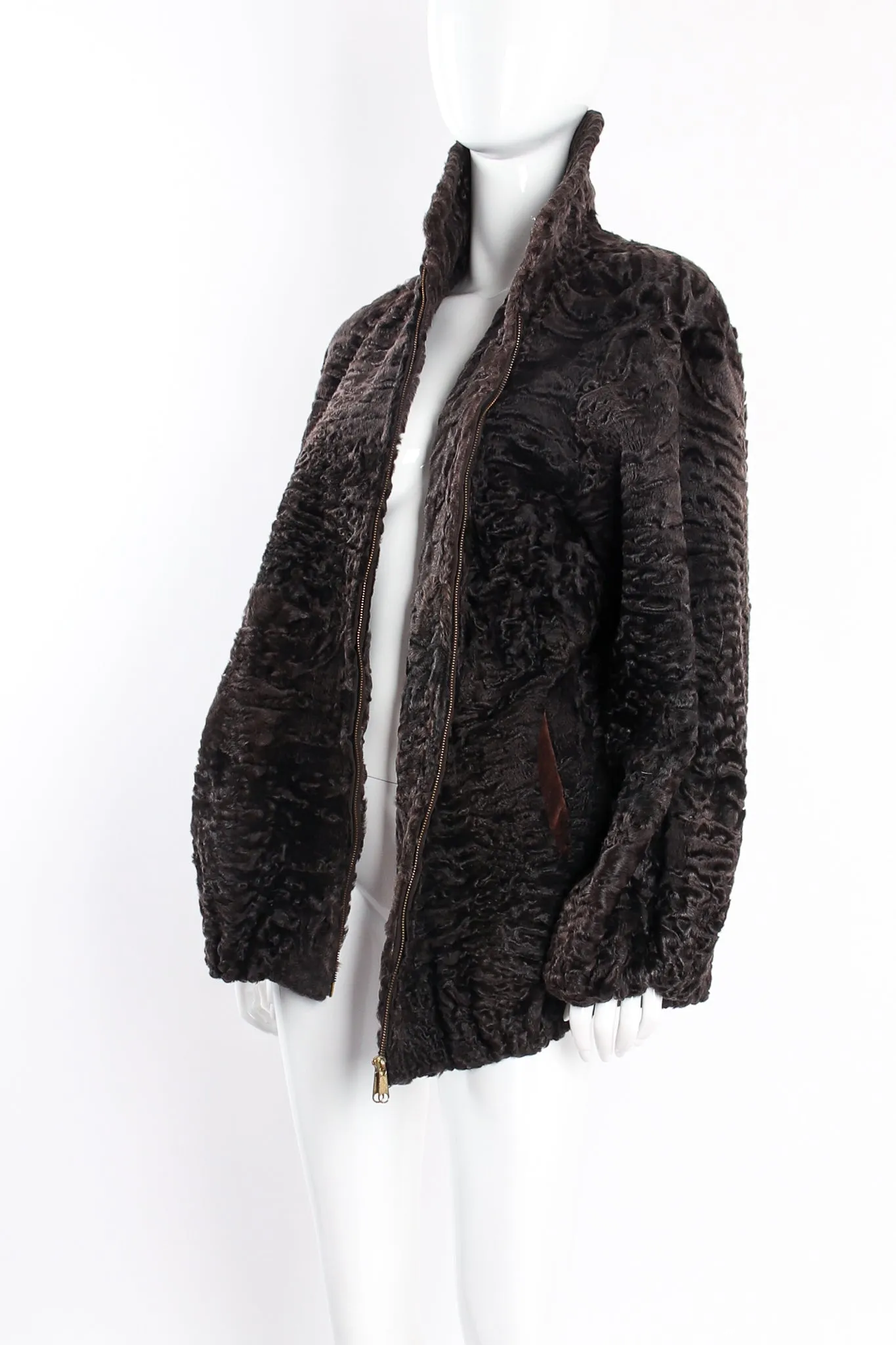 Foiled Suede Reversible Lamb Fur Jacket