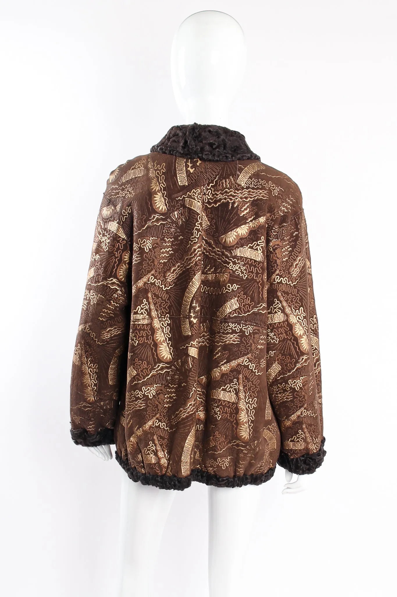 Foiled Suede Reversible Lamb Fur Jacket