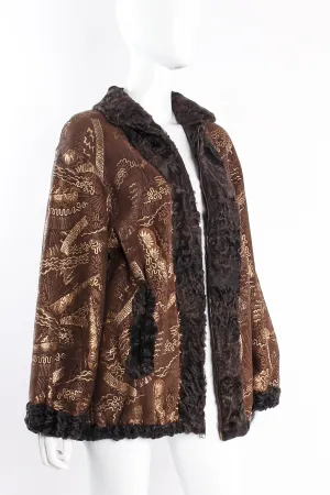 Foiled Suede Reversible Lamb Fur Jacket