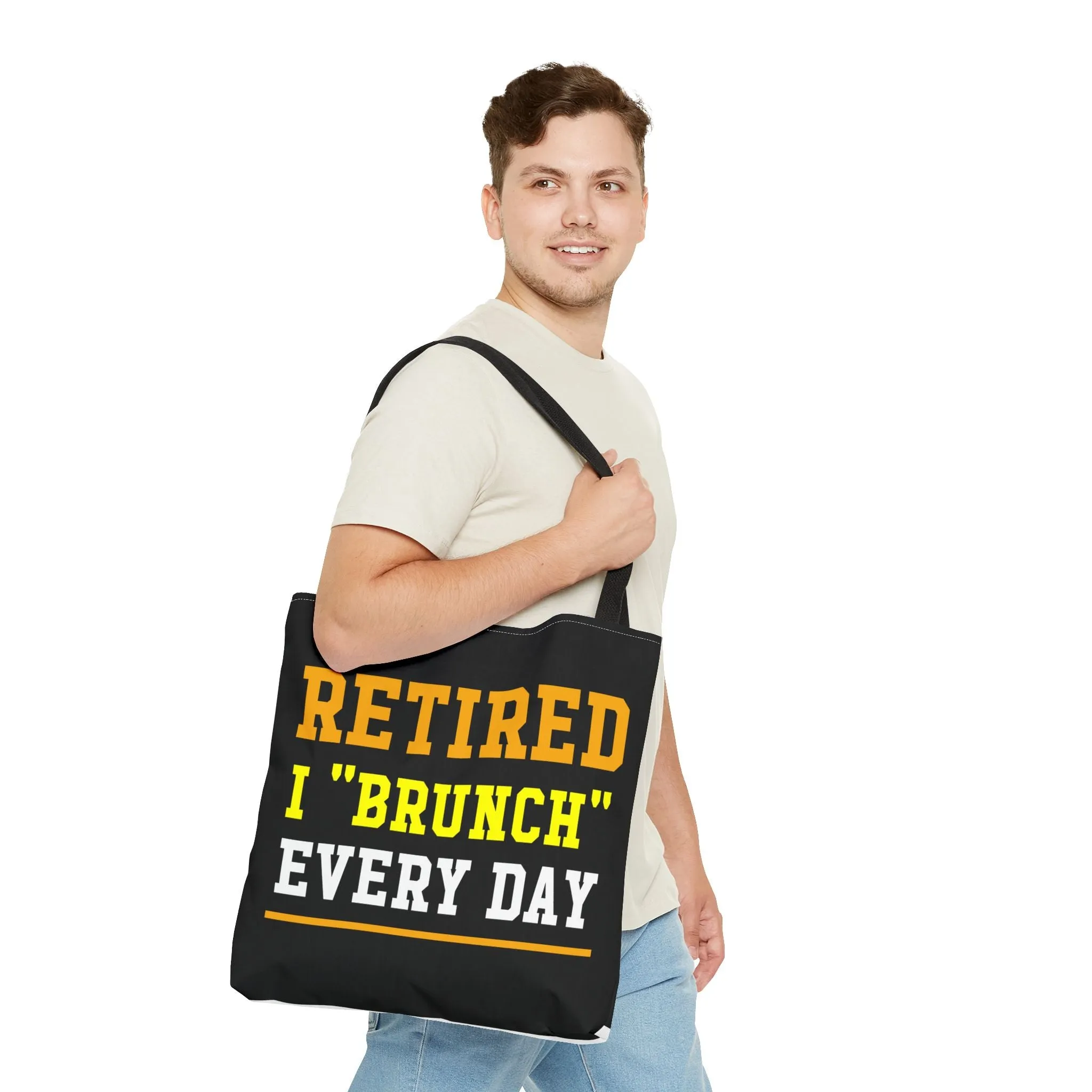 Fun "Retired, I Brunch Every Day" Tote Bag - Perfect for Retirement Gifts, Brunch Lovers, Everyday Use, Eco-Friendly Shopping, Birthday