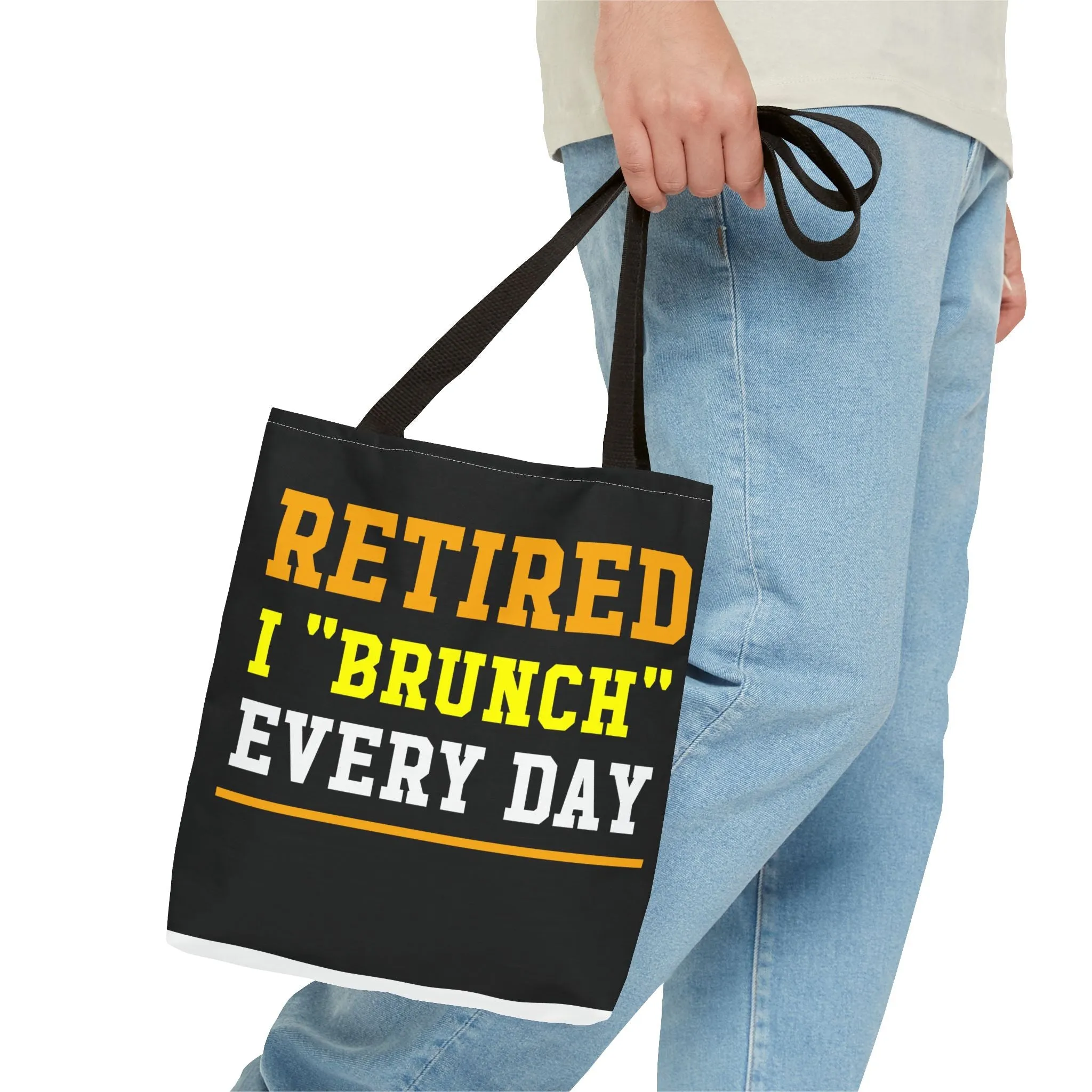Fun "Retired, I Brunch Every Day" Tote Bag - Perfect for Retirement Gifts, Brunch Lovers, Everyday Use, Eco-Friendly Shopping, Birthday