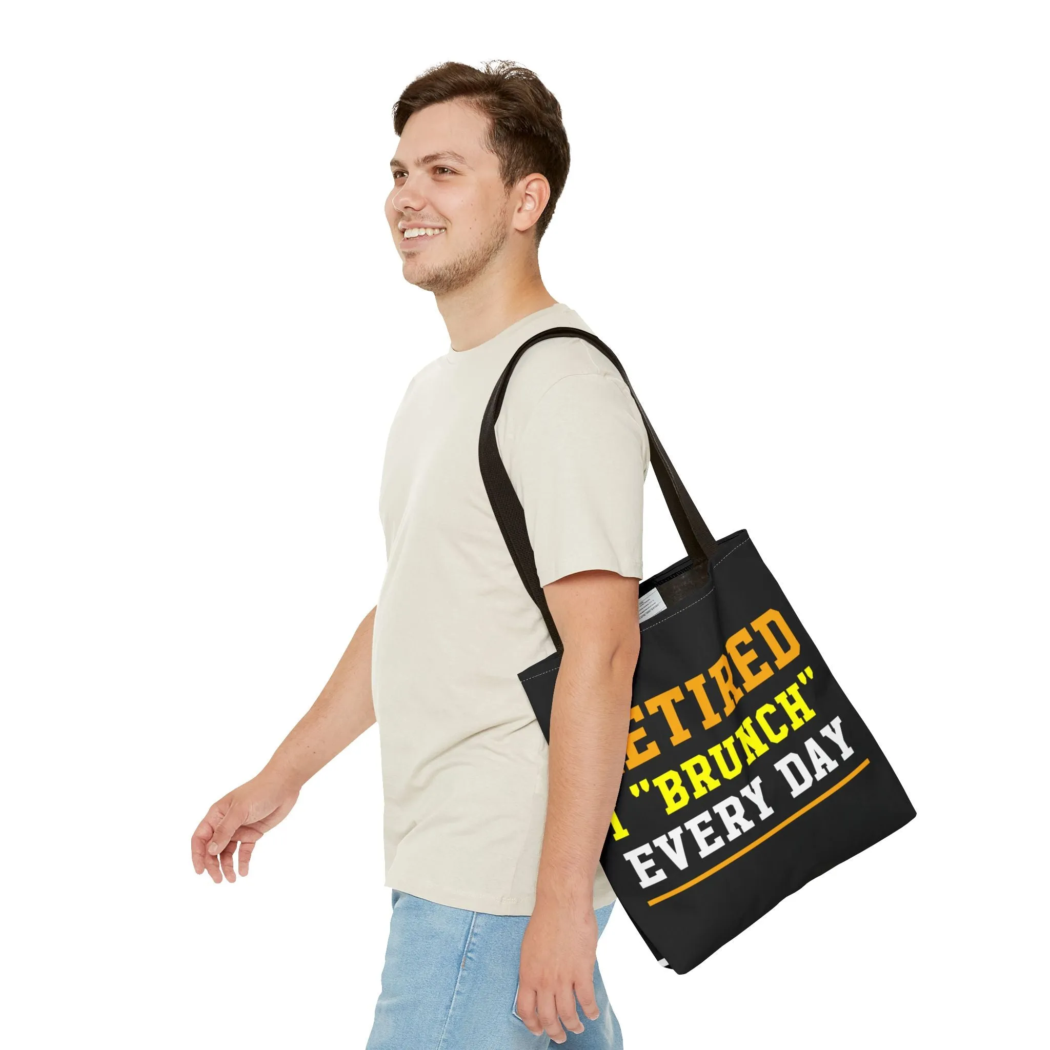 Fun "Retired, I Brunch Every Day" Tote Bag - Perfect for Retirement Gifts, Brunch Lovers, Everyday Use, Eco-Friendly Shopping, Birthday