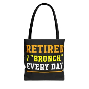 Fun "Retired, I Brunch Every Day" Tote Bag - Perfect for Retirement Gifts, Brunch Lovers, Everyday Use, Eco-Friendly Shopping, Birthday