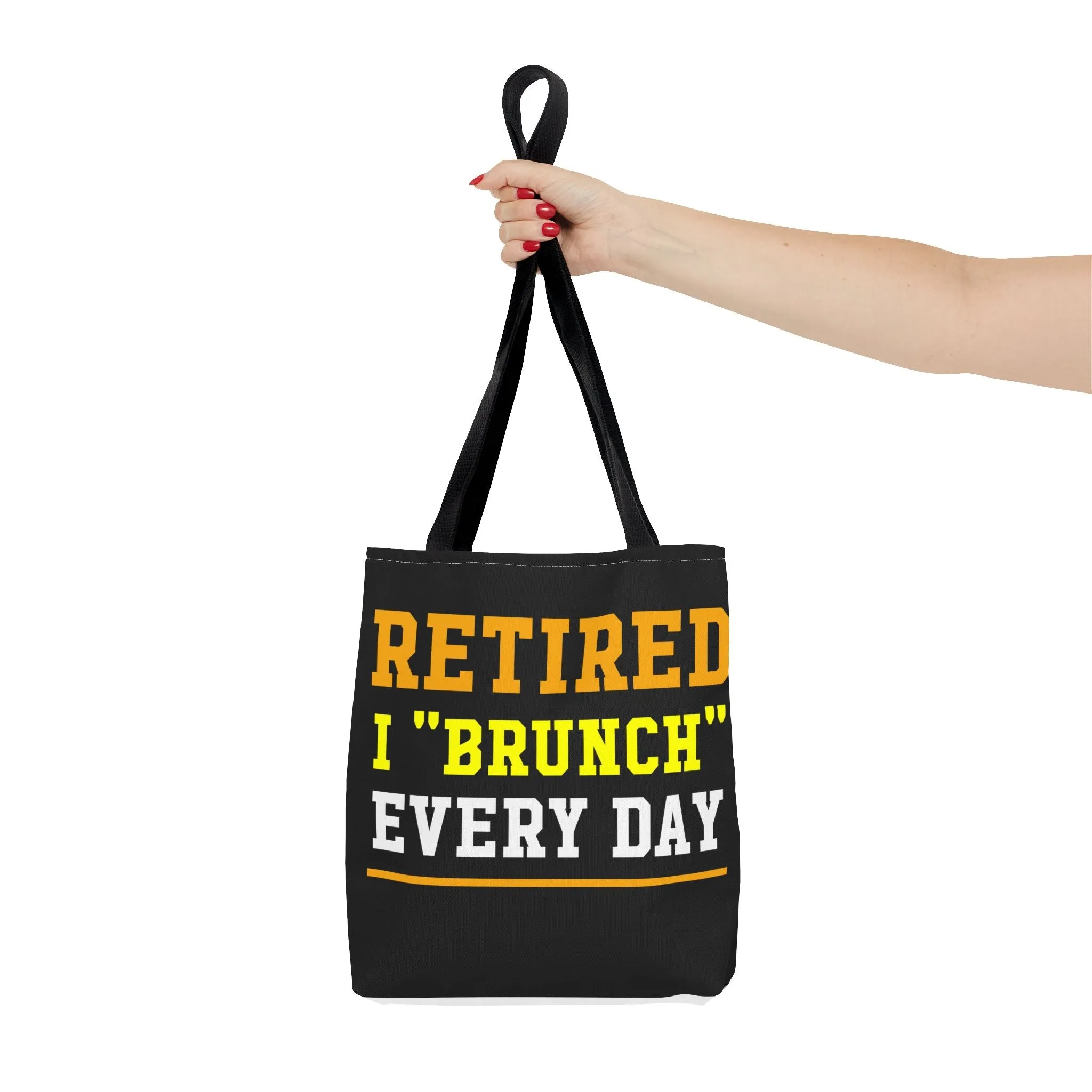 Fun "Retired, I Brunch Every Day" Tote Bag - Perfect for Retirement Gifts, Brunch Lovers, Everyday Use, Eco-Friendly Shopping, Birthday