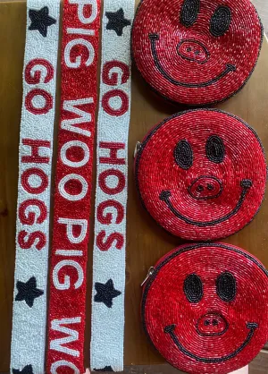 Go Hogs Beaded Purse Strap