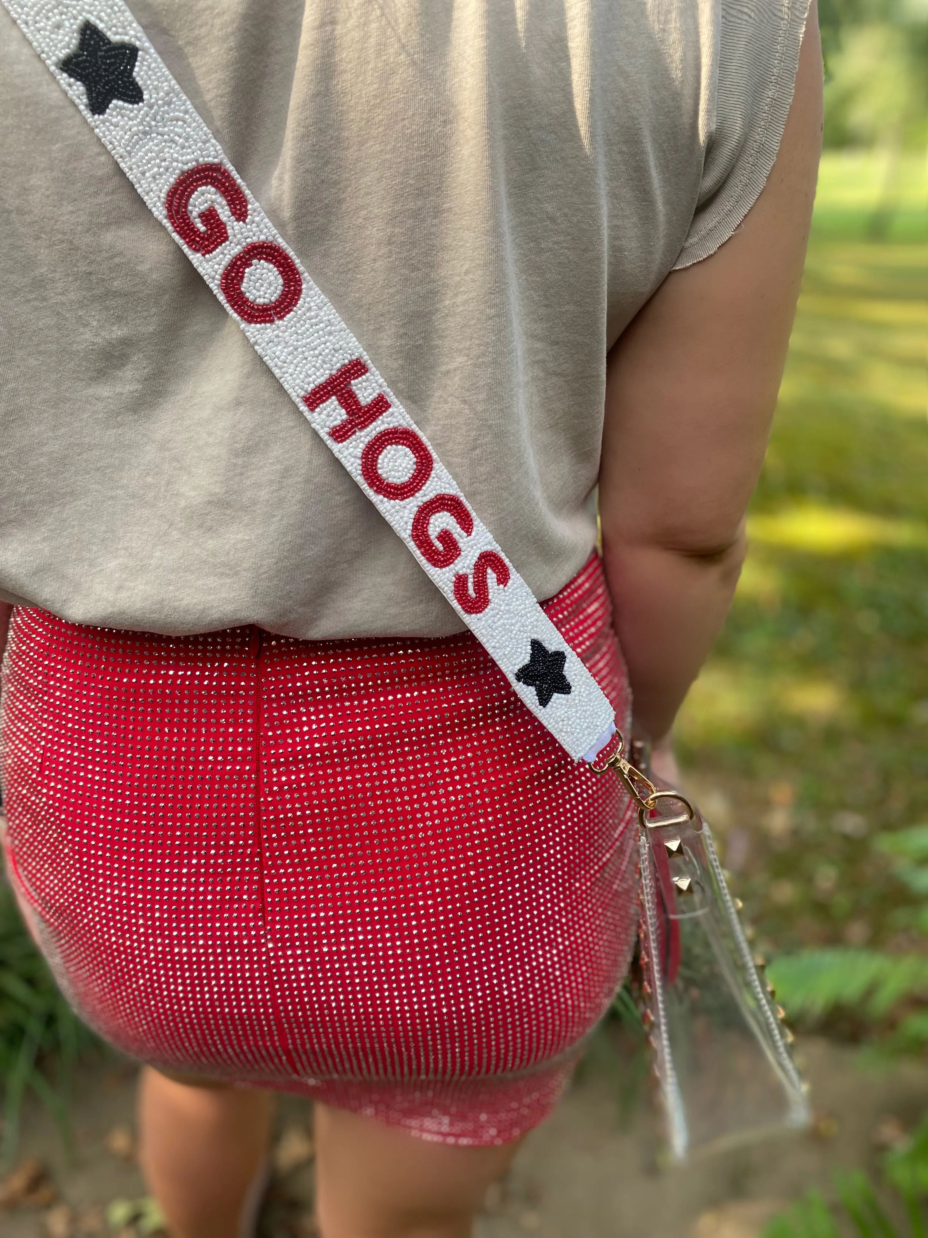 Go Hogs Beaded Purse Strap