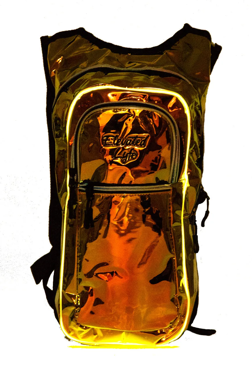 Gold Holographic w/ LIGHT UP EL WIRE - CLASSIC Collection V2 Hydration Pack (2L)