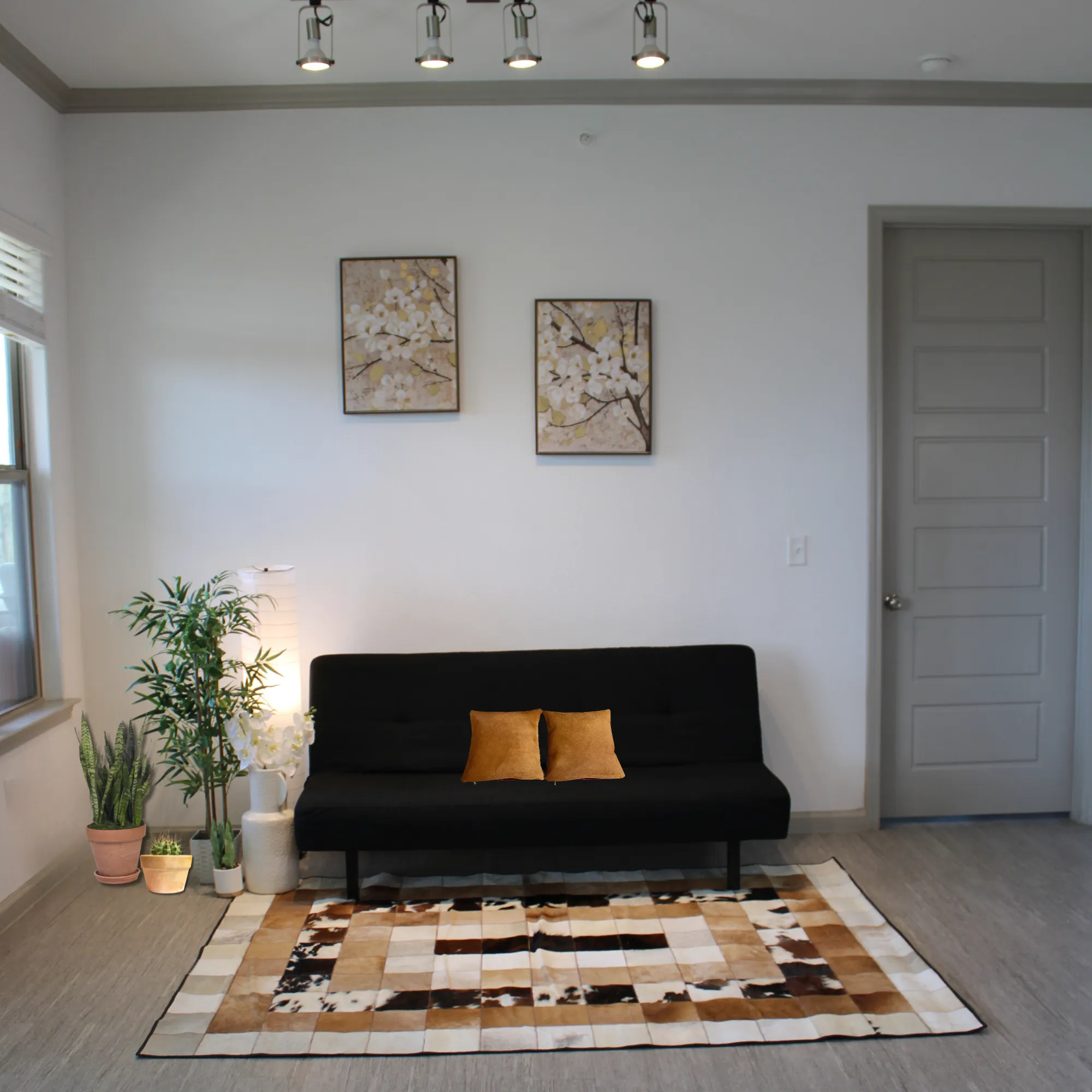 GOLD Metallic On Tricolor Patchwork Cowhide Rug – 7.2ftx 4.11ft  Premium Cowhide Patchwork Rug