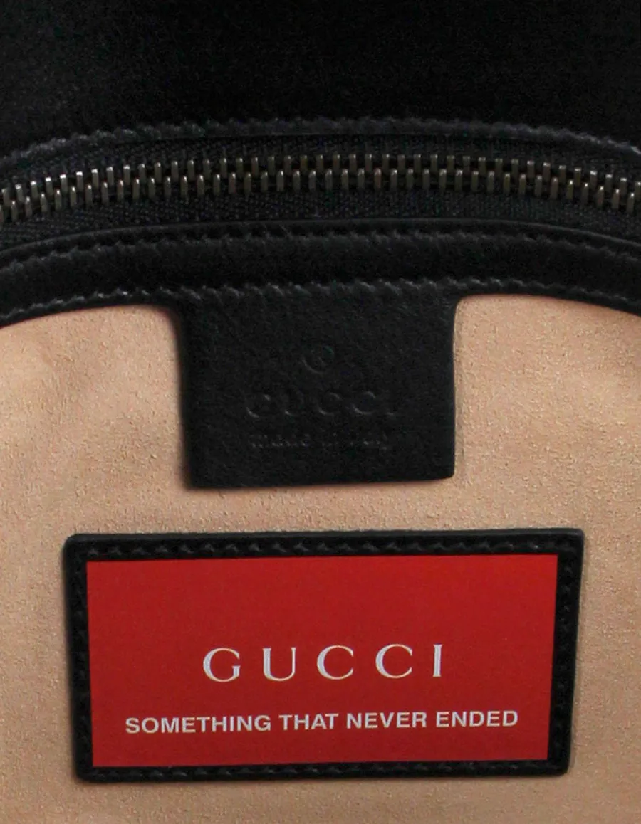 Gucci NWT Black Small GG Marmont Matelassé Pearl Studded Shoulder Bag