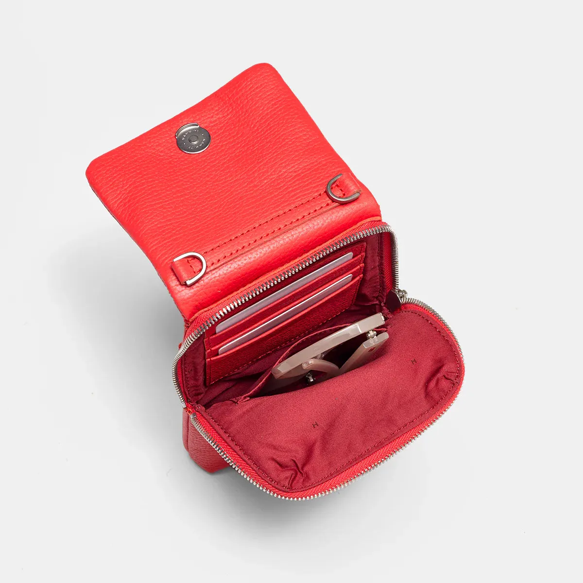Hammitt VIP Mobile Lighthouse Red/Brushed Silver