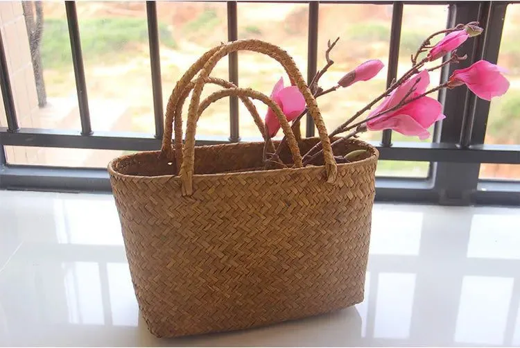 Handmade Woven Straw Tote Bags for Women