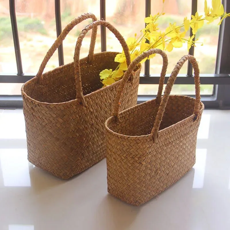 Handmade Woven Straw Tote Bags for Women