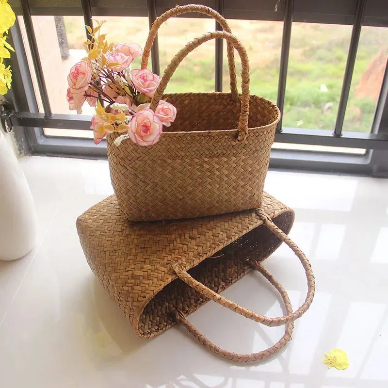 Handmade Woven Straw Tote Bags for Women
