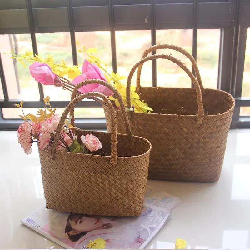 Handmade Woven Straw Tote Bags for Women