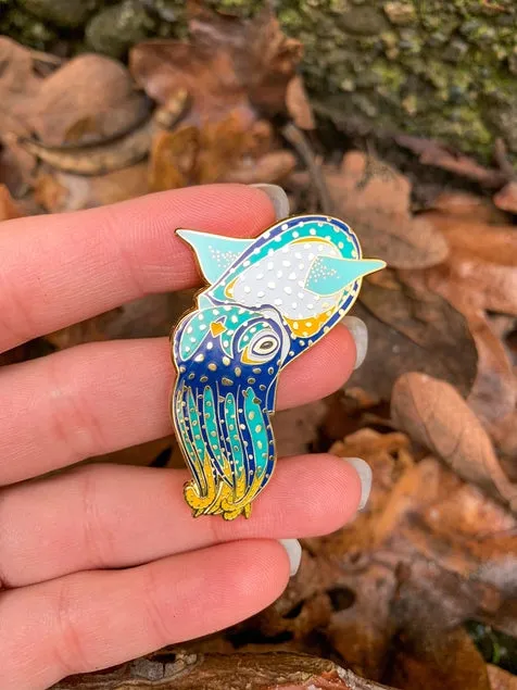 Hawai'ian Bobtail Squid Enamel Pin