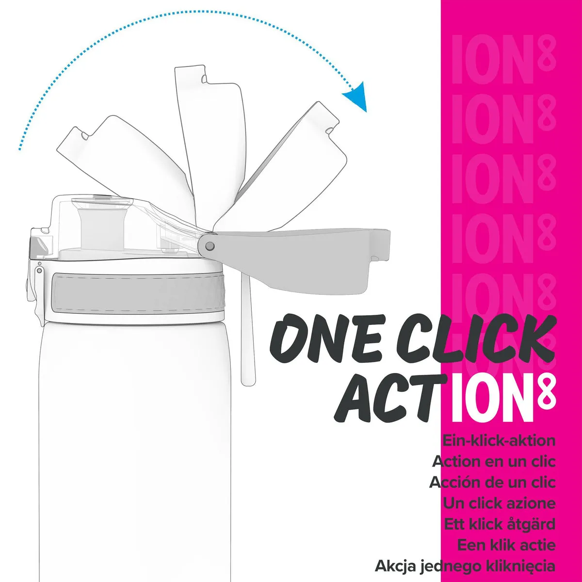 ION8 Pod 400ml BPA Free Water Bottle - Pink